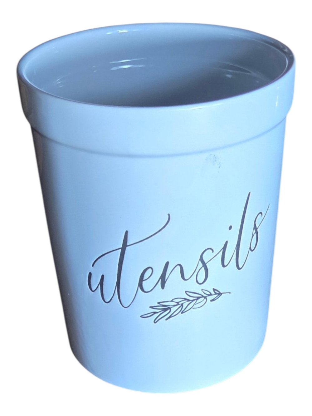 Ceramic Utensil Crock in Light Blue